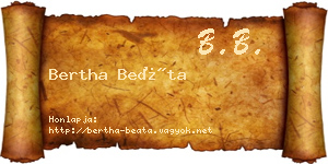 Bertha Beáta névjegykártya