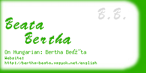 beata bertha business card